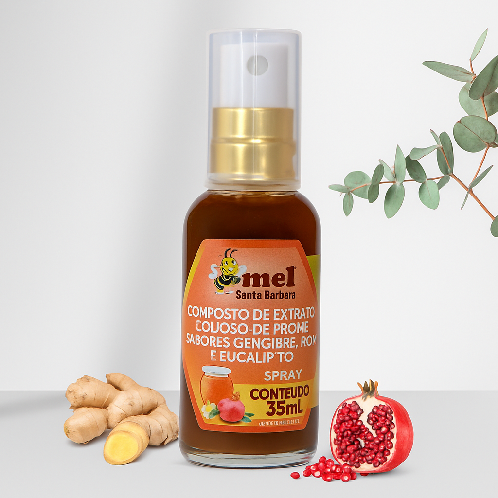 Spray de Mel e Própolis Malva, Eucalipto e Copaíba 35ml | Santa Bárbara | Alívio e Proteção Natural